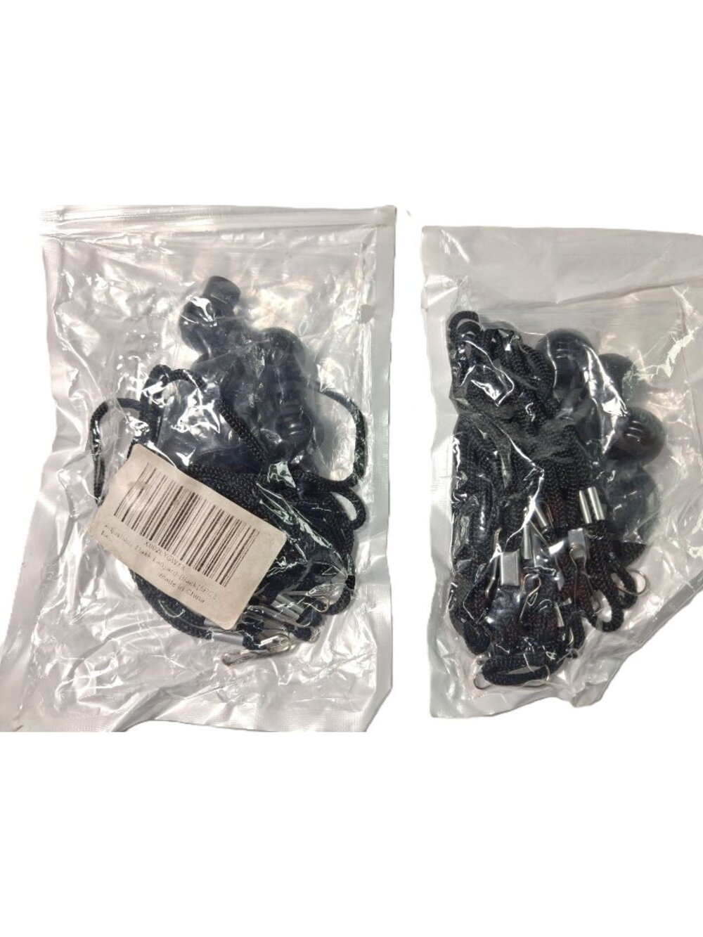 Adjustable Mask Lanyard Lot of 10 Black Corded Cotton Plastic Staff Gear